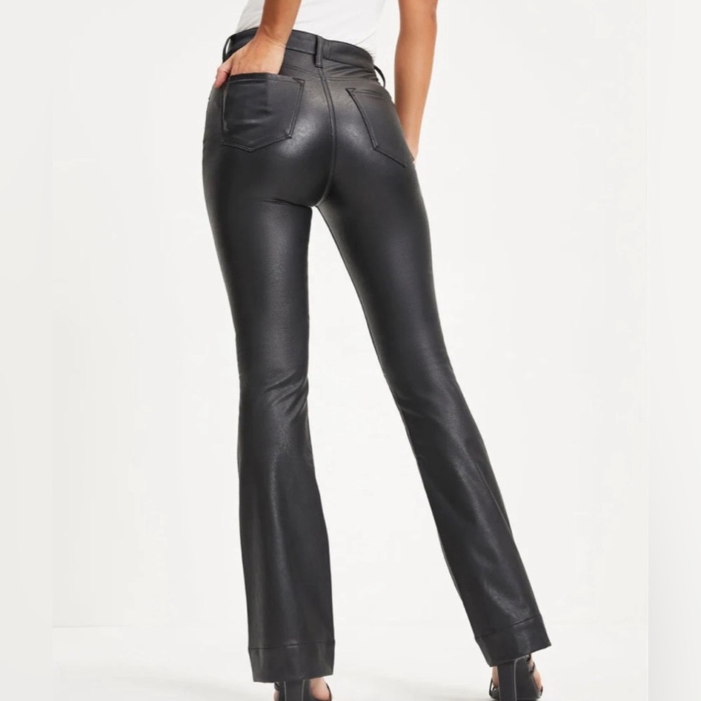 KanCan Howard High Rise Faux Leather Flare Pants - Black / 15